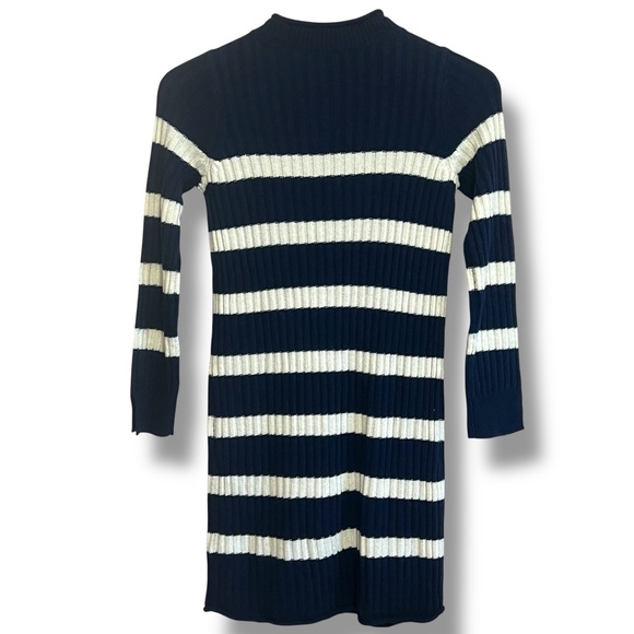 Vineyard Vines Mock Neck Striped Sweater Dress Sz Med Wool Blend Nautical Preppy - Picture 4 of 10